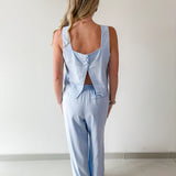 Square Neck Linen Top & Pants Set