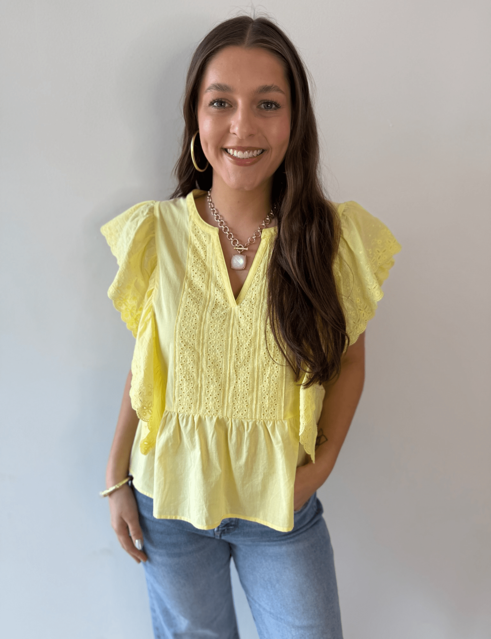 Square Stone Pendant Necklace