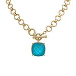 Square Stone Pendant Necklace