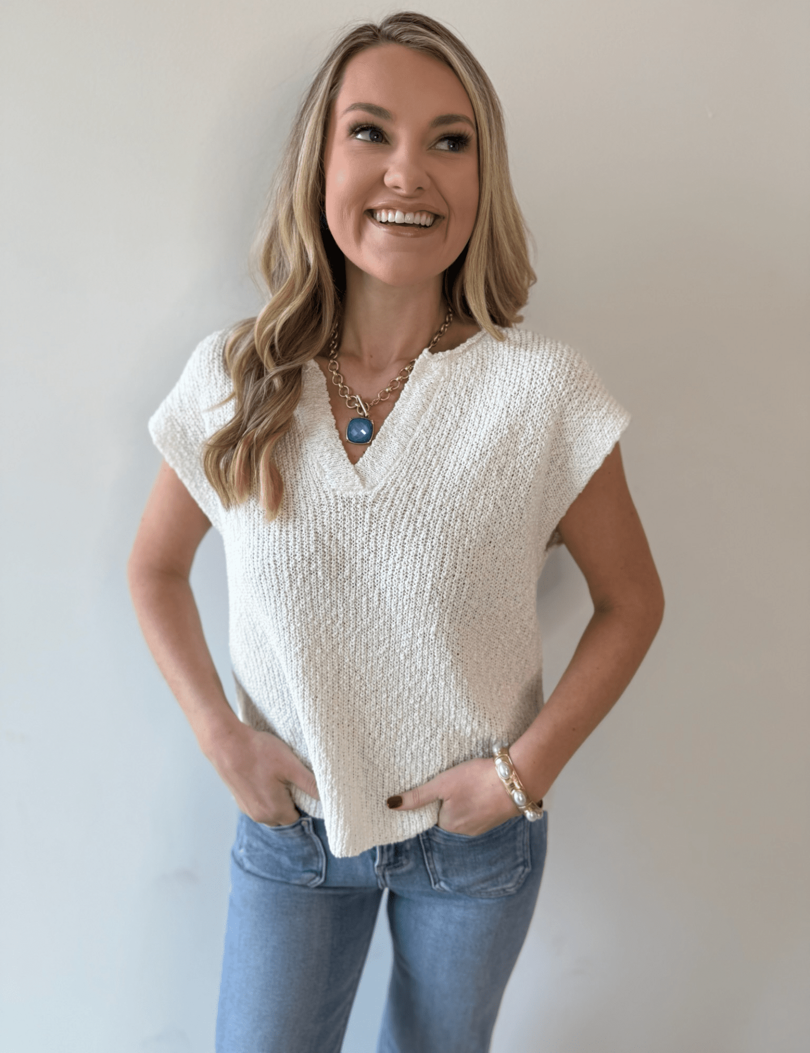 Square Stone Pendant Necklace