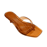 Stacy Square Toe Jelly Kitten Heel - Natural