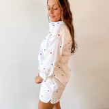 Star Print Button Down Shirt