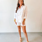 Star Print Button Down Shirt