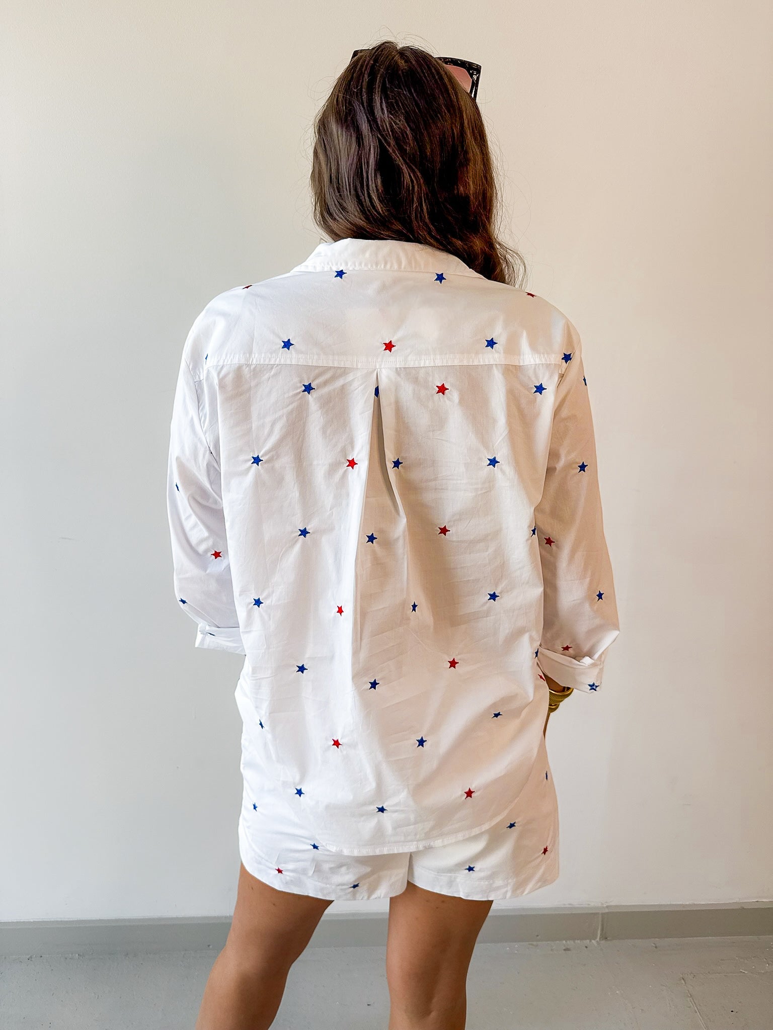 Star Print Button Down Shirt