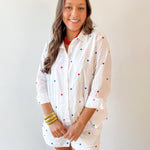 Star Print Button Down Shirt