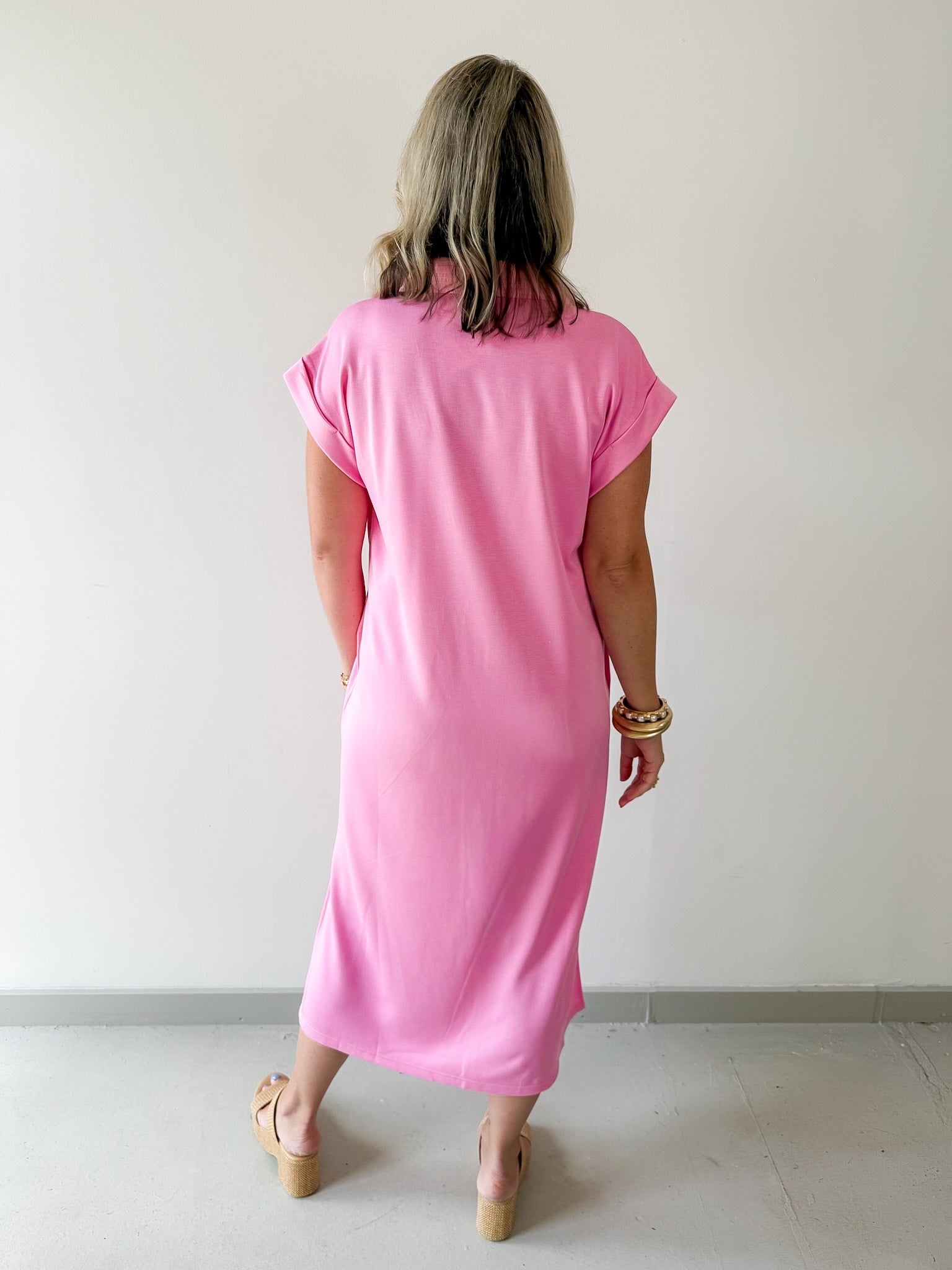 Stitch Detailed Midi Dress