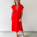 Stitch Detailed Midi Dress