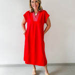 Stitch Detailed Midi Dress