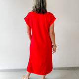 Stitch Detailed Midi Dress