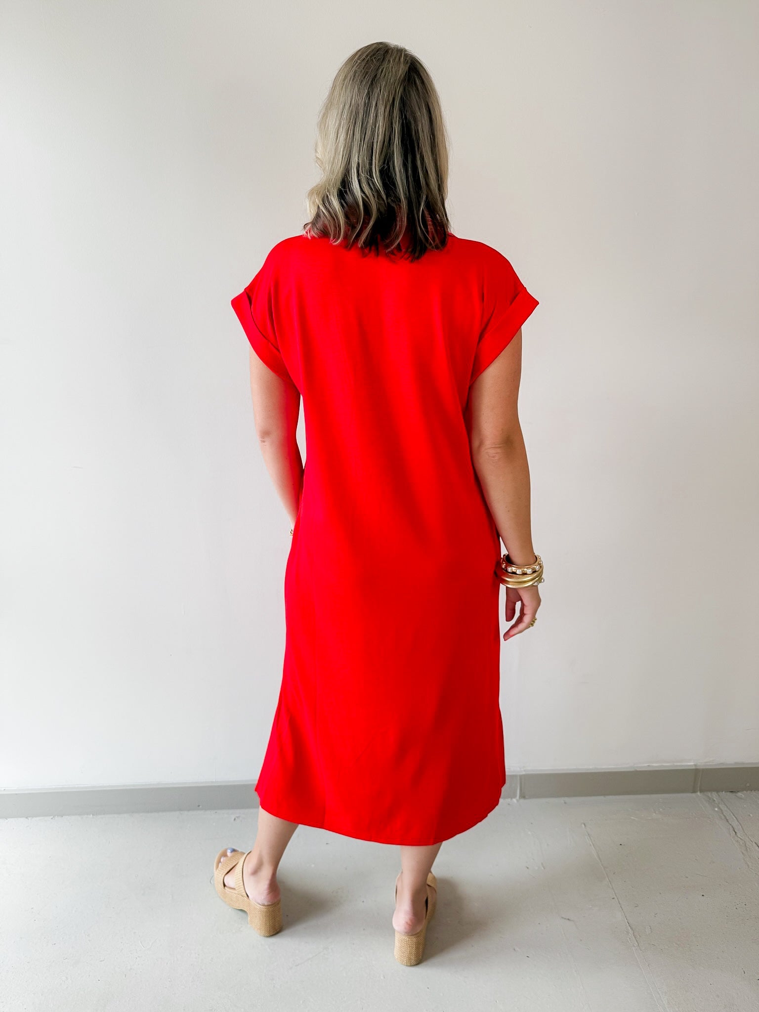 Stitch Detailed Midi Dress