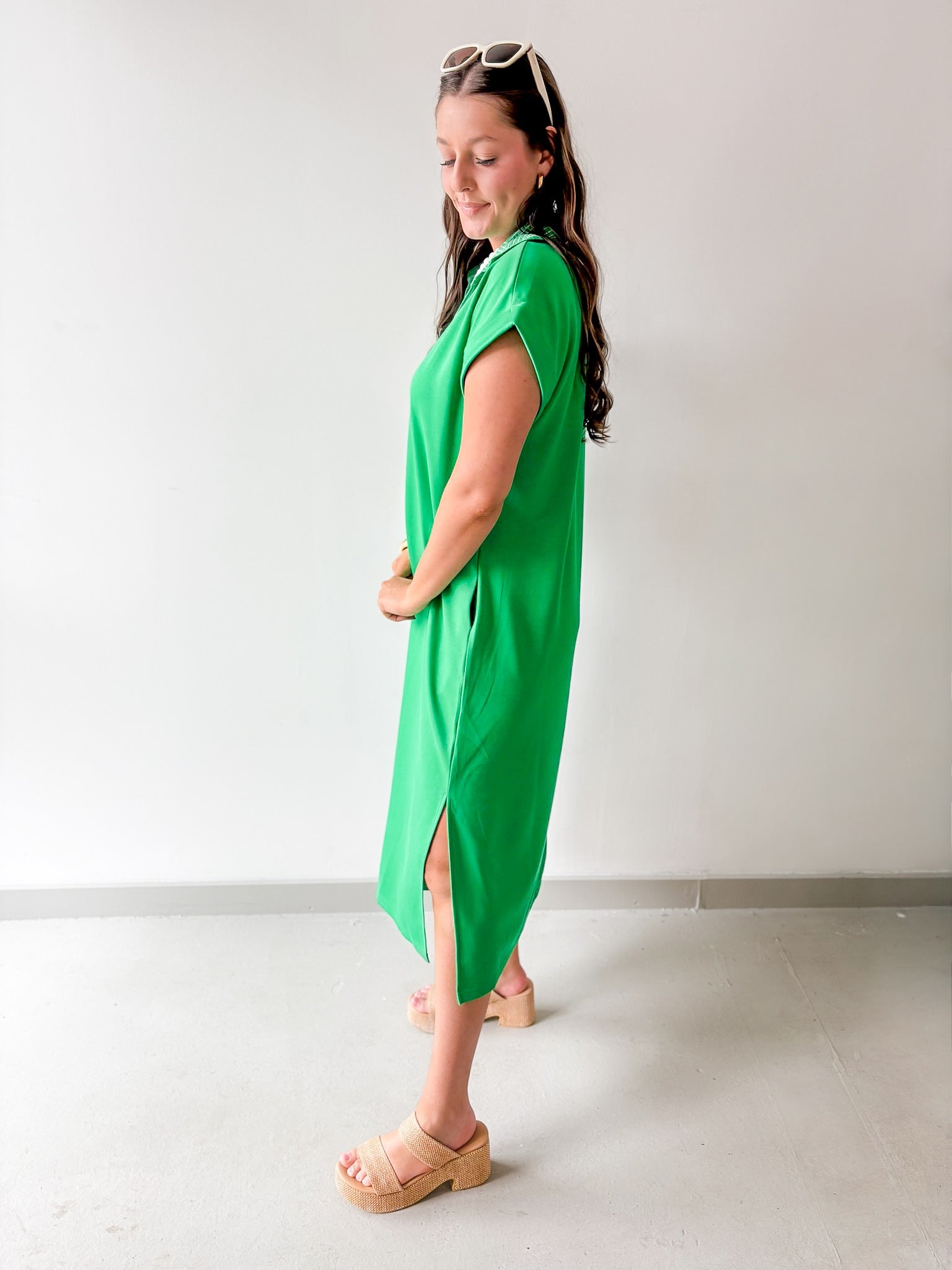 Stitch Detailed Midi Dress