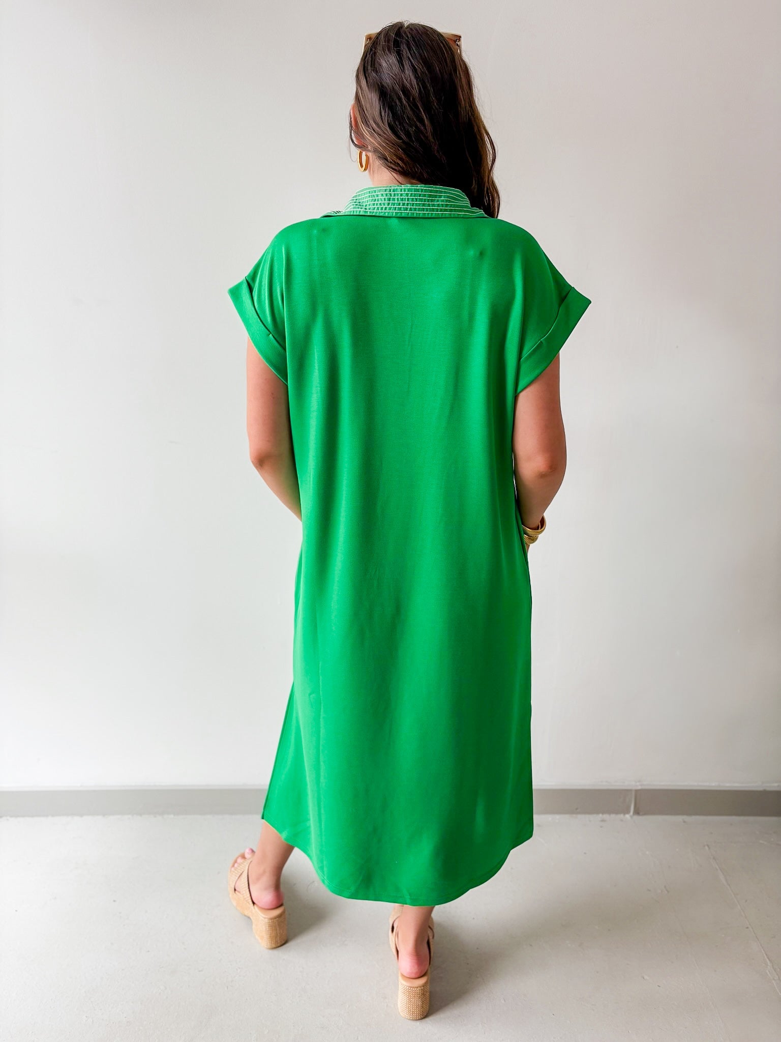 Stitch Detailed Midi Dress