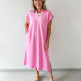 Stitch Detailed Midi Dress