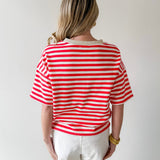Stripe Color - block Knit Tee