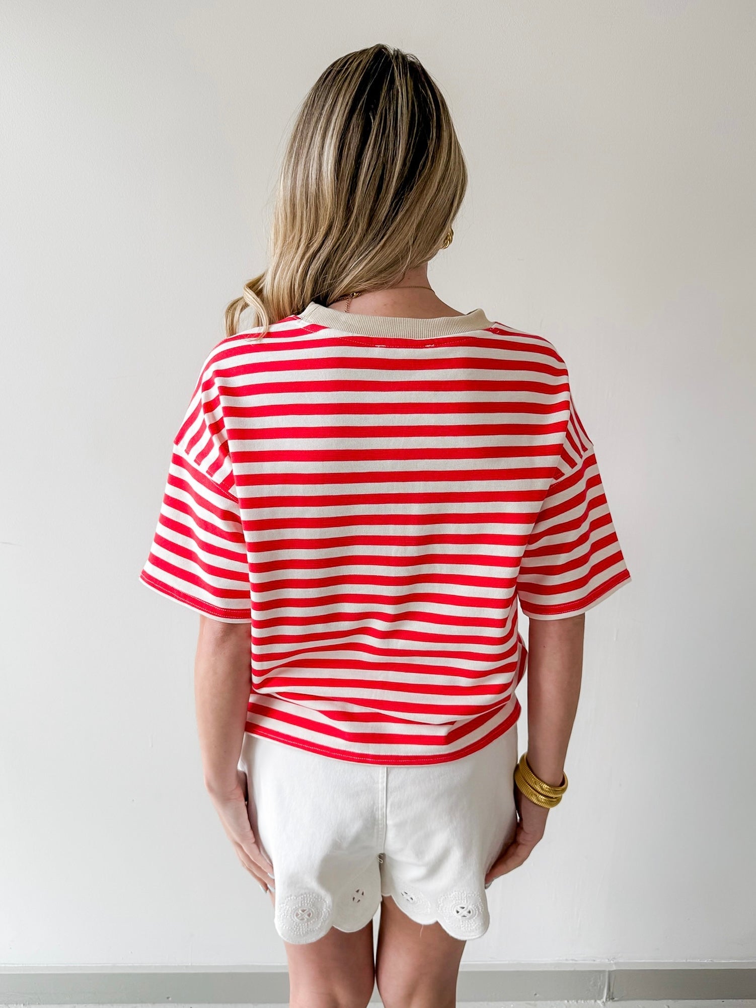 Stripe Color - block Knit Tee