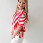Stripe Color - block Knit Tee