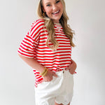 Stripe Color - block Knit Tee