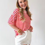 Stripe Color - block Knit Tee