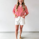 Stripe Color - block Knit Tee