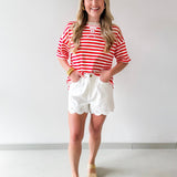Stripe Color - block Knit Tee