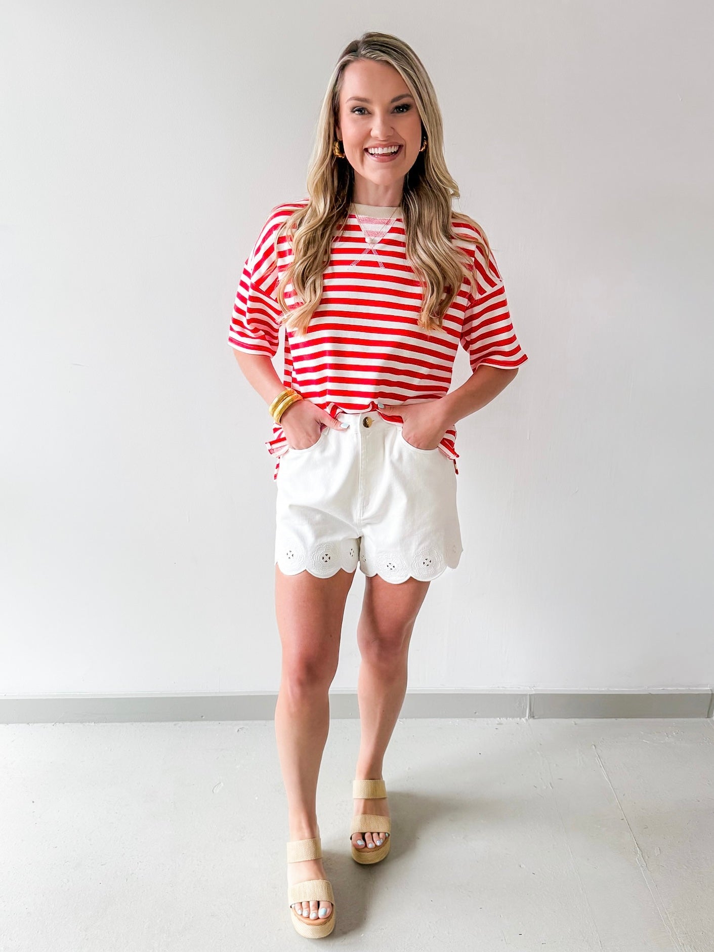 Stripe Color - block Knit Tee