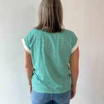 Stripe contrast trim top