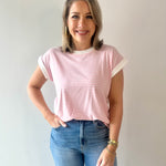 Stripe contrast trim top