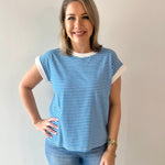 Stripe contrast trim top