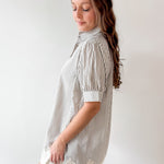 Stripe Dress with Lace Accent Detail Dress