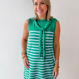 Stripe Dress with Scarf Tie