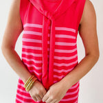 Stripe Dress with Scarf Tie
