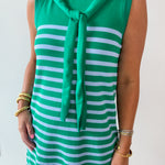 Stripe Dress with Scarf Tie