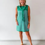 Stripe Dress with Scarf Tie