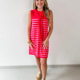 Stripe Dress with Scarf Tie
