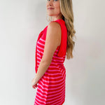 Stripe Dress with Scarf Tie