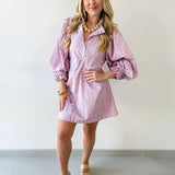 Stripe & Floral Print A-Line Dress