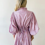 Stripe & Floral Print A-Line Dress