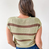 Stripe Front Seam Knit Top