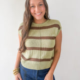Stripe Front Seam Knit Top