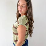 Stripe Front Seam Knit Top
