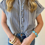 Stripe Gingham Ruffle Top