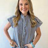 Stripe Gingham Ruffle Top