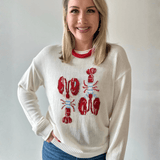 'Stripe Lobster' Graphic Sweater