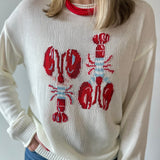 'Stripe Lobster' Graphic Sweater