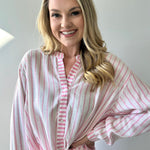 Stripe Mix Top with Twist