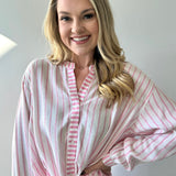 Stripe Mix Top with Twist