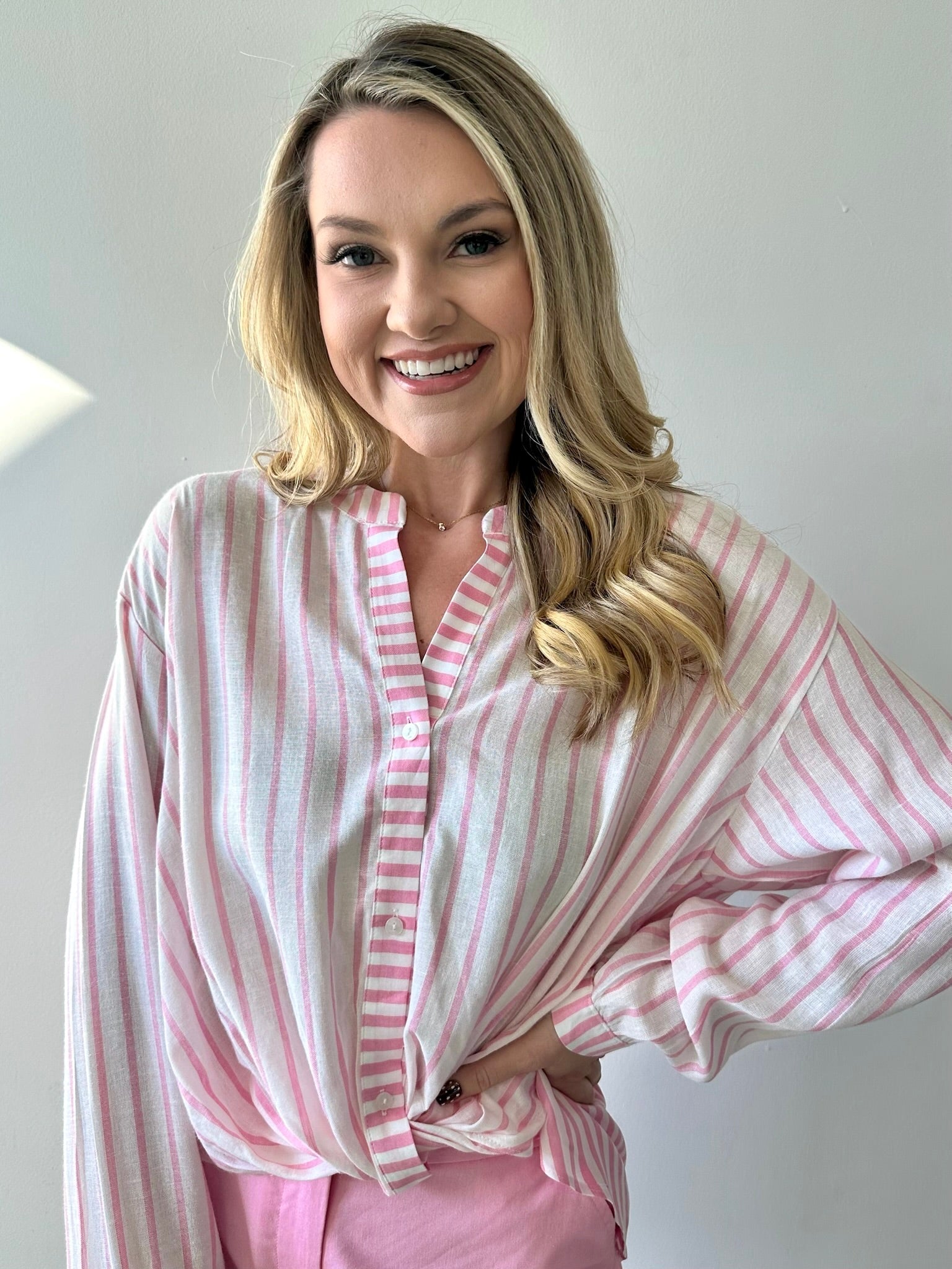 Stripe Mix Top with Twist