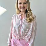 Stripe Mix Top with Twist