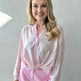 Stripe Mix Top with Twist