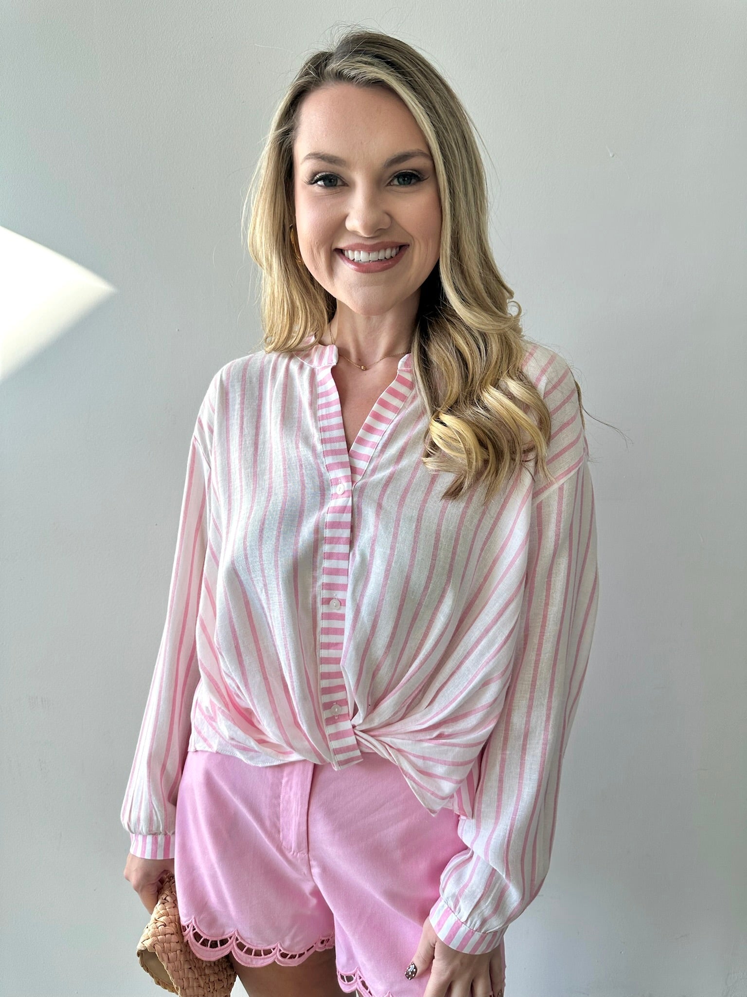 Stripe Mix Top with Twist